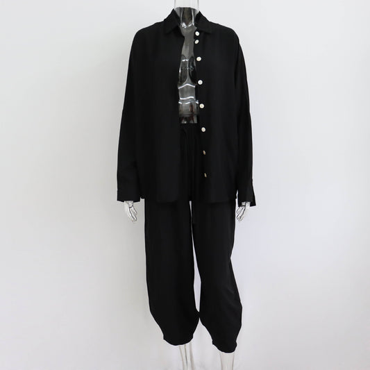 Conjunto Casual Polo Manga Larga y Pantalón Harem - Estilo Europeo Moderno - Image 2