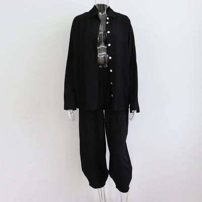 Conjunto Casual Polo Manga Larga y Pantalón Harem - Estilo Europeo Moderno - Image 2