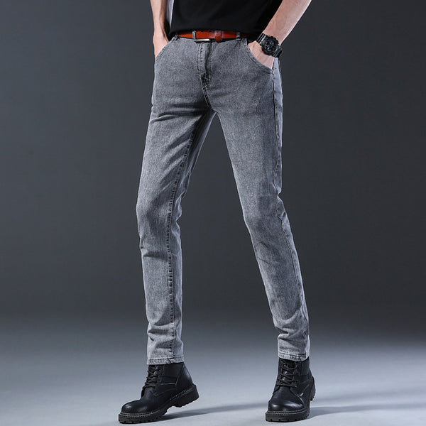 Jeans Casuales Elásticos de Cintura Media para Hombre