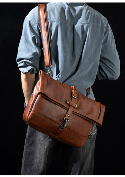 Bolso de Hombro Vintage en Cuero Curtido Vegetal Pulido - Image 13