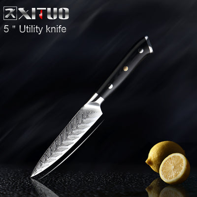 Juego de Cuchillos Damasco para Filetear con Patrón de Espina de Pescado - Image 14