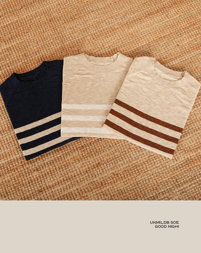 Camiseta de Algodón con Rayas - Cuello Redondo Manga Corta Comfort - Image 10