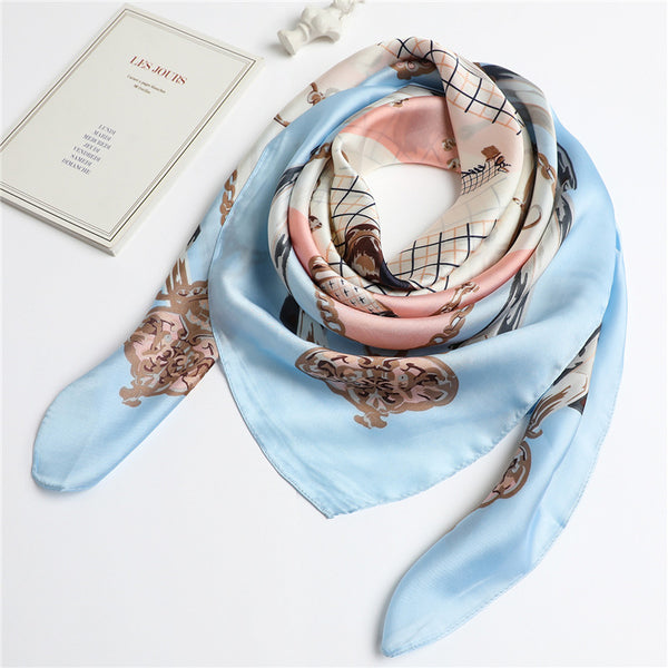 Pañuelo de Seda con Cadena de Moda y Protección Solar para Mujer