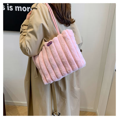 Bolso Tote Grande de Felpa para Otoño e Invierno - Image 26