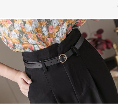 Pantalones Cropped Sueltos de Cintura Alta para Mujer - Image 11