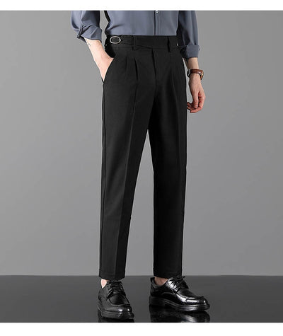Pantalones Slim Fit de Corte Recto Estilo Británico para Hombre - Image 23