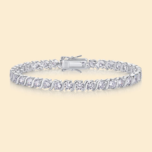 Pulsera de Plata 925 con Cierre Signo Zodiacal y Incrustaciones de Lujo