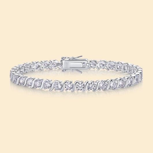 Pulsera de Plata 925 con Cierre Signo Zodiacal y Incrustaciones de Lujo