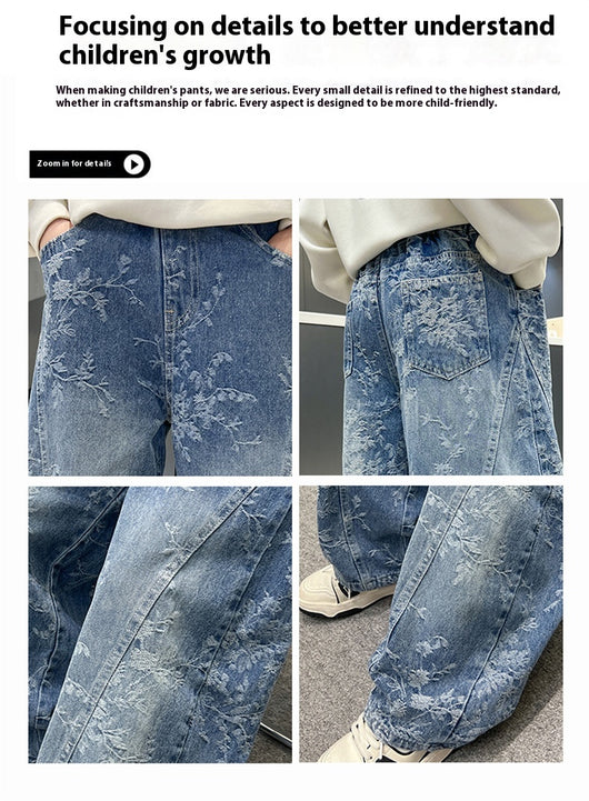 Pantalones Jeans Sueltos Estilo Pu Shuai para Niños - Diseño Trendy y Cómodo - Image 18