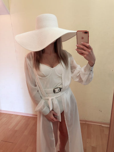 Sombrero de Paja Oversized Estilo Hepburn 18cm - Protección y Elegancia - Image 16