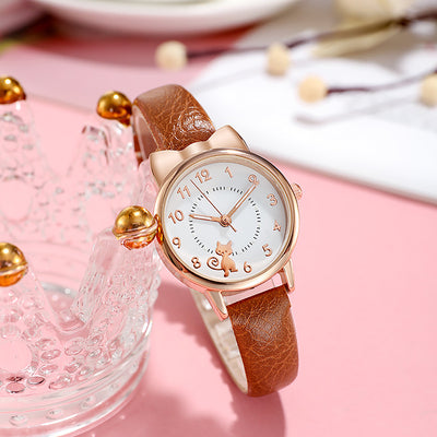 Reloj de Gato Kawaii Luminoso para Estudiantes - Diseño Viral con Correa de Malla - Image 9