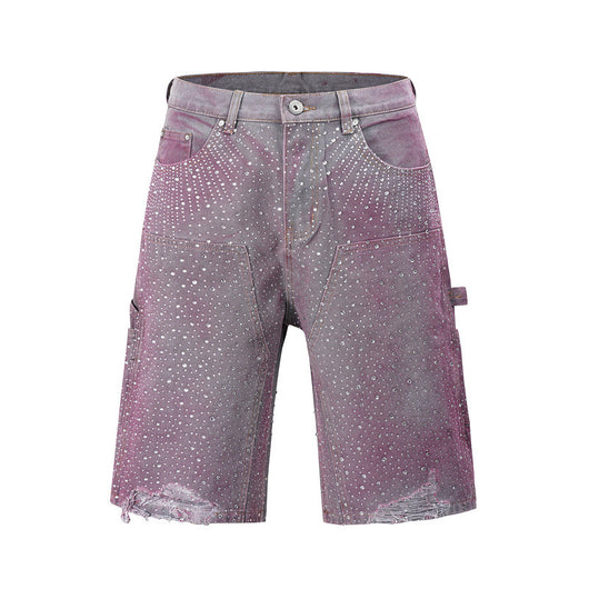 Shorts de Mezclilla Degradado con Teñido Splash Ink - Image 4