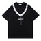 Camiseta Estampada Cadena Letras Grandes - Diseño Personalidad Masculino