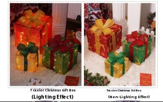 Set de 3 Cajas de Regalo Navideñas con Luces LED Decorativas - Image 6