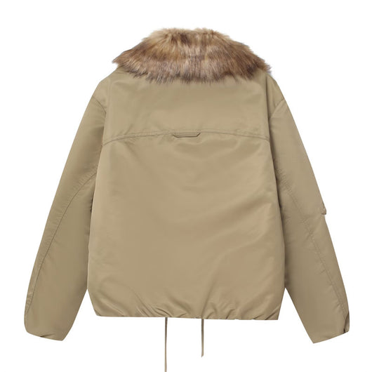 Abrigo de Algodón para Mujer con Cuello de Piel Desmontable - Image 10
