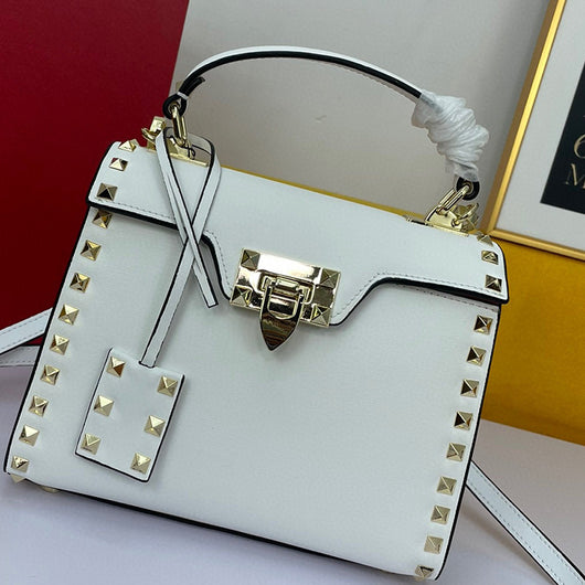 Bolso de Cuero Genuino con Remaches y Correa Cruzada - Image 10