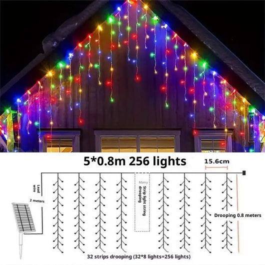 Luces Cortina LED Efecto Cascada - Iluminación Decorativa Impermeable - Image 14