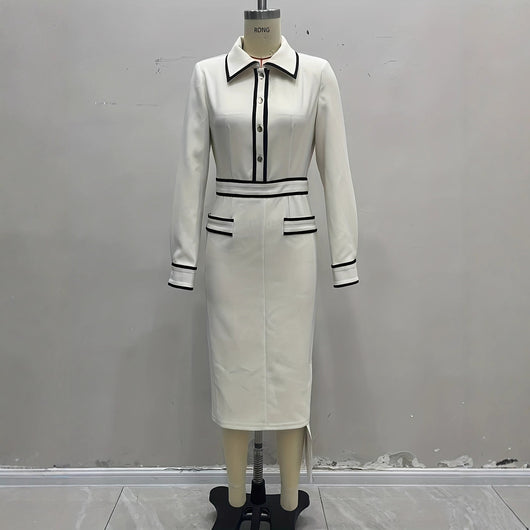 Vestido Camisero Largo Inspirado en la Moda Francesa para Otoño - Image 3