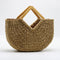 Bolsa de Mano Lunar con Asa de Madera y Paja