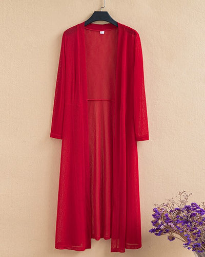 Capa Larga Elegante para Mujer - Abrigo Tipo Chal Oversize Playa - Image 9