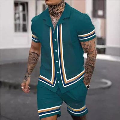 Conjunto de Dos Piezas Camisa Cuello Cubano para Hombre - Image 4