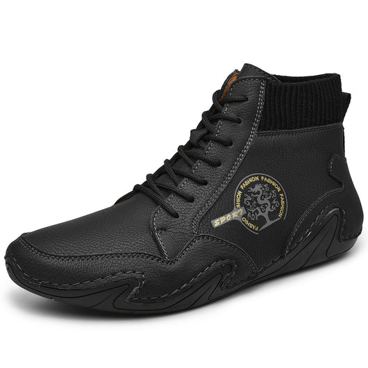 Botas de Cuero Estilo Británico Corte Medio para Hombre - Image 10