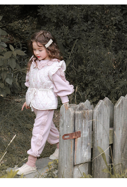 Suéter Infantil Niña Estilo Occidental con Encaje Suelto Manga Larga - Image 10