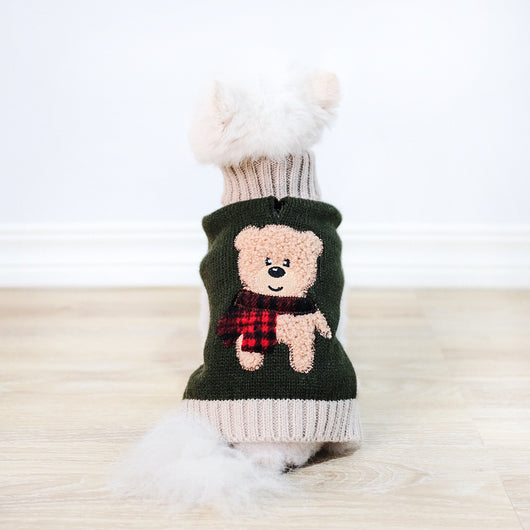Suéter Militar para Perro Verde Oliva - Diseño Simple Otoño Invierno - Image 11