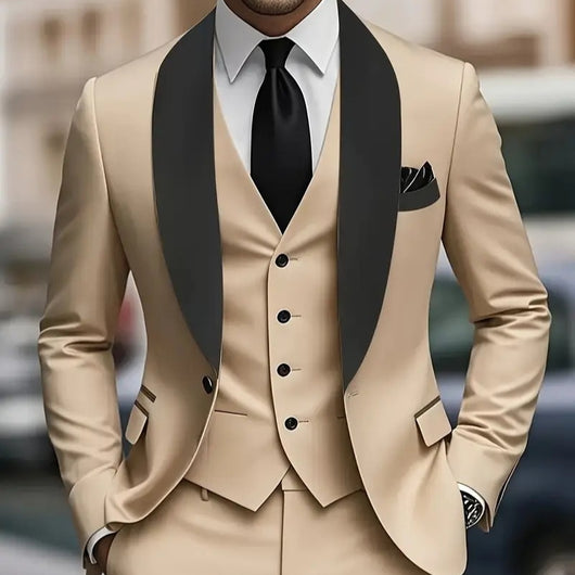 Traje Ejecutivo Tres Piezas Coreano Slim Fit para Hombre - Image 3