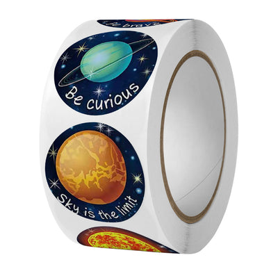 Pegatinas Autoadhesivas Planetas Multicolor - Rollo de 100 Stickers para Niños - Image 4