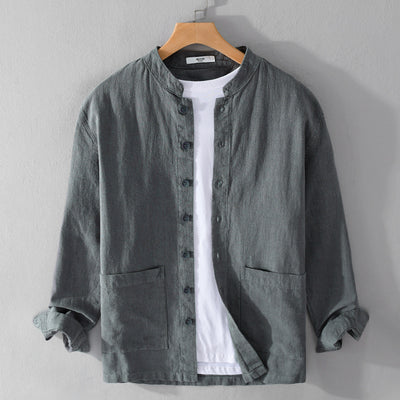 Camisa Abrigo Estilo Retro con Cuello Mao y Botones de Nudo Chino - Image 5
