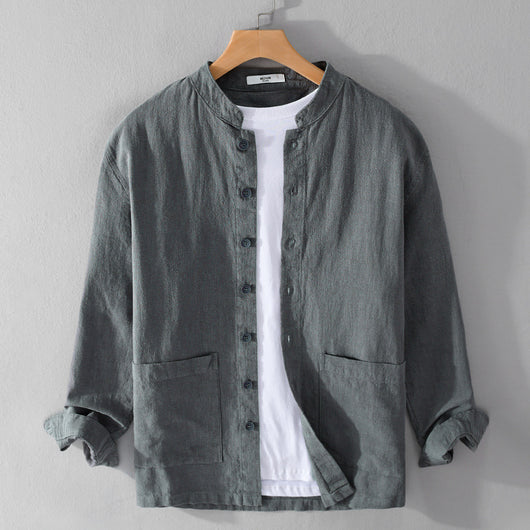 Camisa Abrigo Estilo Retro con Cuello Mao y Botones de Nudo Chino - Image 5