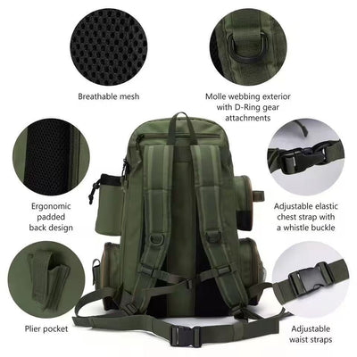 Mochila de Pesca Impermeable Gran Capacidad - Organizador Profesional - Image 11