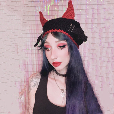 Gorro de Lana Cuernos Diabólicos - Ideal para Primavera Temprana - Image 4