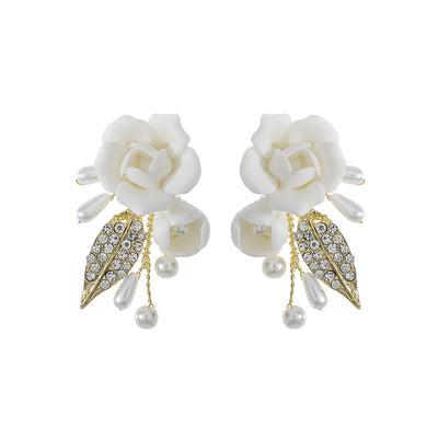 Aretes de Cerámica con Flores Blancas - Image 8