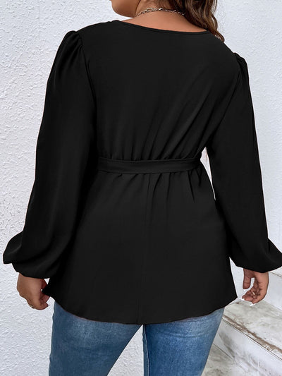 Blusa Slim con Cuello V y Mangas Farol para Mujer - Image 12