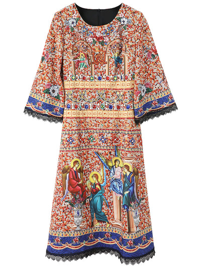 Vestido Largo Elegante Palace con Manga Larga para Mujer - Image 2