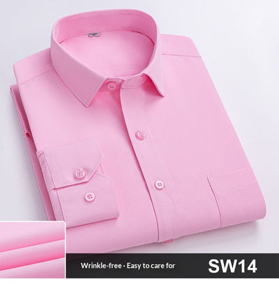 Camisa de Trabajo Manga Larga a Rayas Azules para Hombre - Image 31