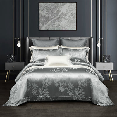 Juego de Cama Jacquard Seda Tencel de Cuatro Piezas - Image 9