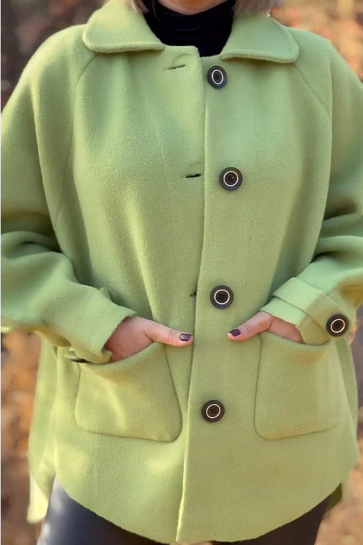 Cardigan Abrigo de Lana para Mujer Corte Holgado Solapas Clásicas - Image 6