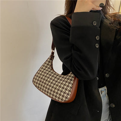 Bolso Cuadrado Retro con Estampado Asimétrico