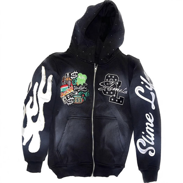Sudadera con Capucha y Estampado Bordado para Hombre