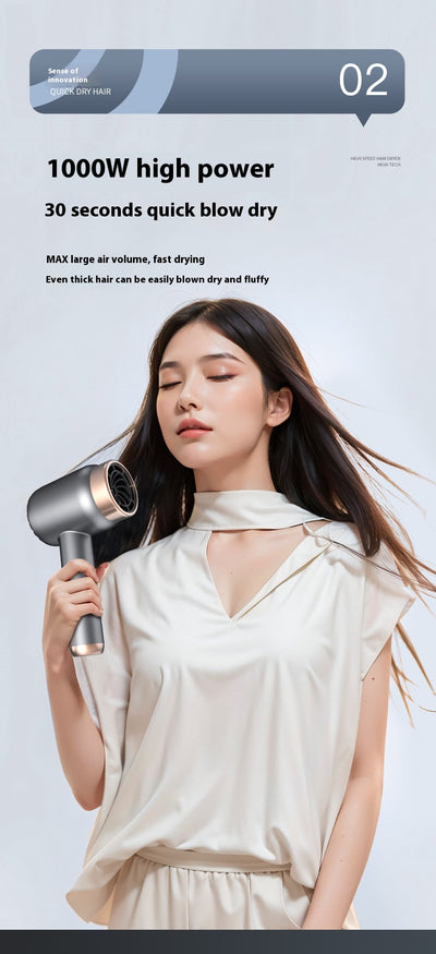 Purple high-speed wireless hair dryer with gold accents, featuring hot and cold air, shown on a reflective surface. - Image 28