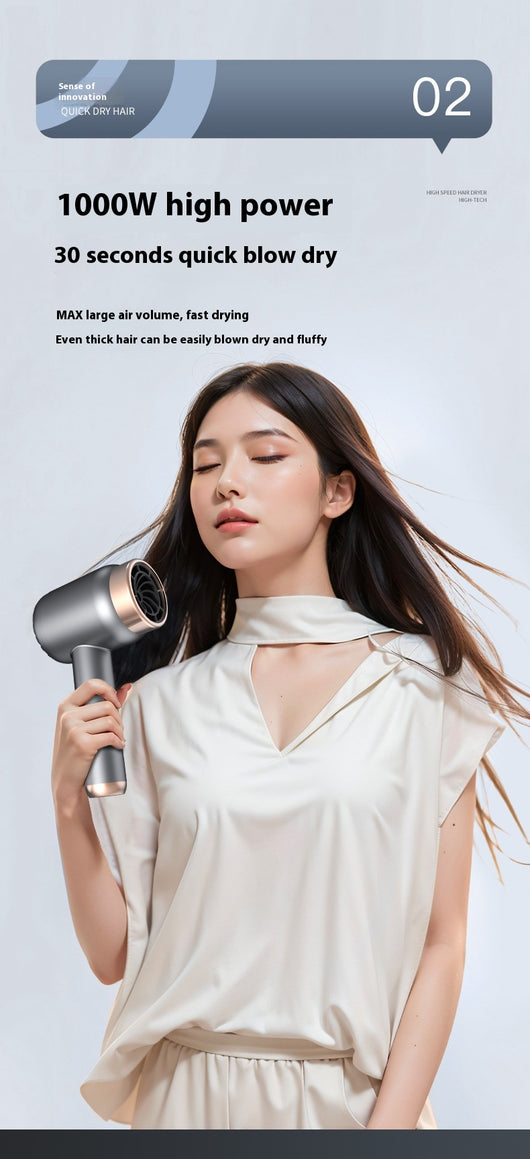 Purple high-speed wireless hair dryer with gold accents, featuring hot and cold air, shown on a reflective surface. - Image 28