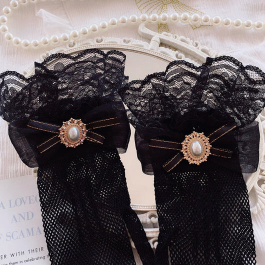 Guantes de Encaje para Boda y Fiesta Estilo Lolita Elegante - Image 7