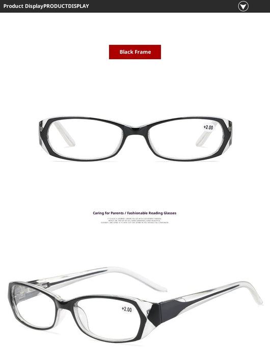 Red and clear retro full-frame reading glasses with blue light blocking lenses and a +2.00 prescription. - Image 7