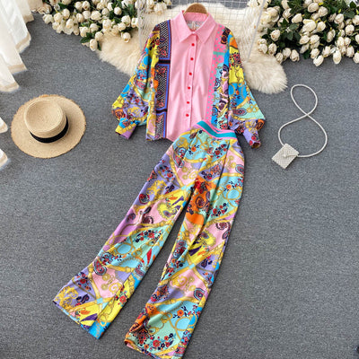 Conjunto Retro Elegante: Camisa Suelta y Pantalón de Temperamento Francés - Image 8