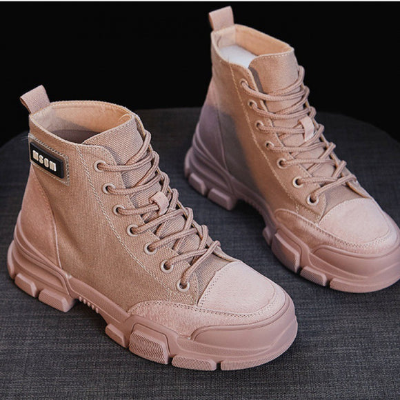 Botas Canvas Altas Versátiles para Estudiantes - Estilo Desértico