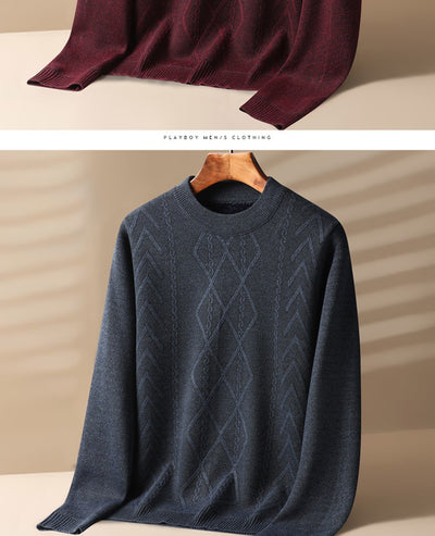 Suéter de Terciopelo Grueso para Hombre - Cuello Redondo Invierno - Image 12
