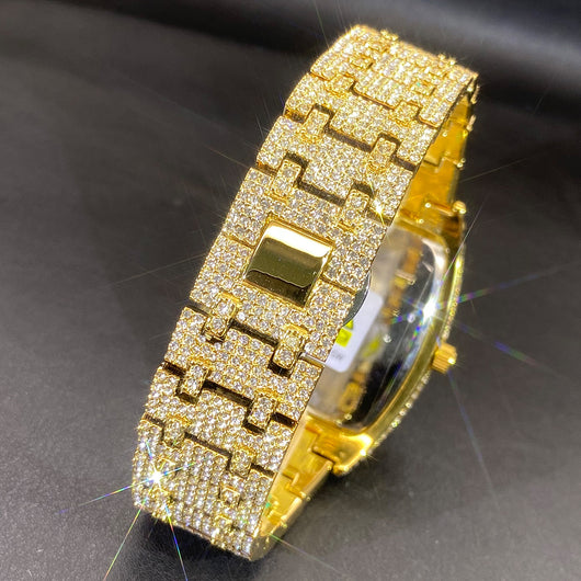 Reloj Hip Hop para Hombre con Cristales Brillantes y Movimiento de Cuarzo - Image 9